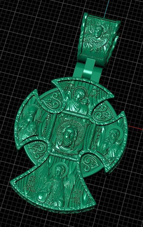 cross christian pendant in sterling silver 3D print model_22