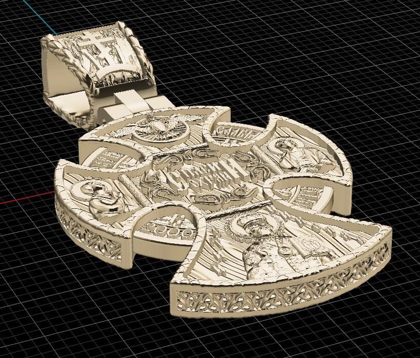 cross christian pendant in sterling silver 3D print model_21