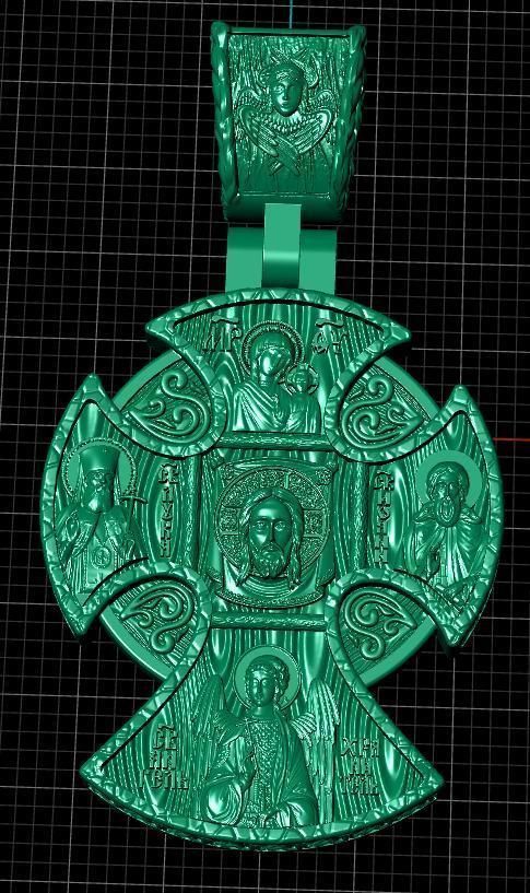 cross christian pendant in sterling silver 3D print model_25