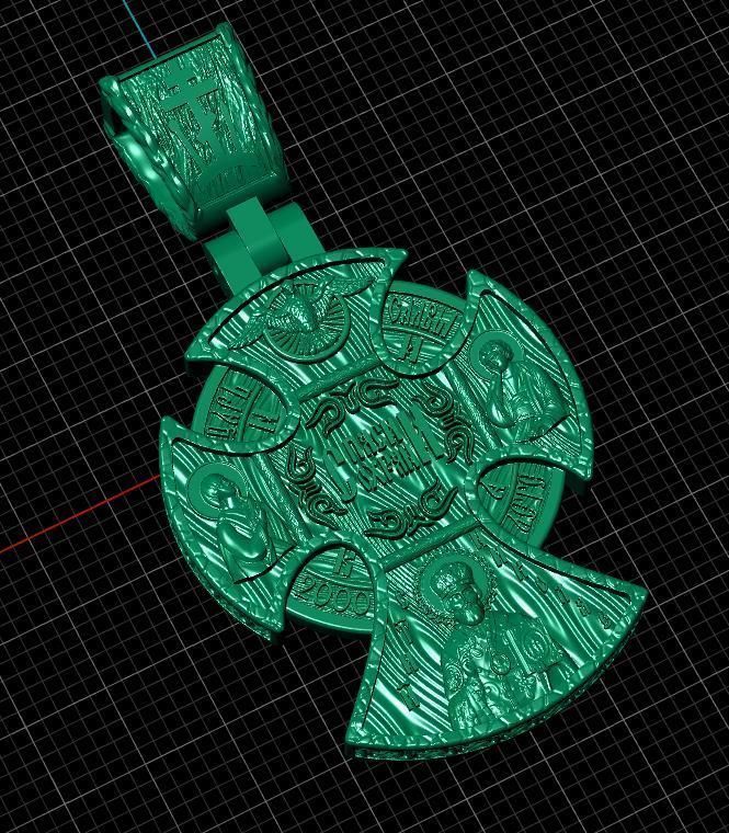 cross christian pendant in sterling silver 3D print model_23