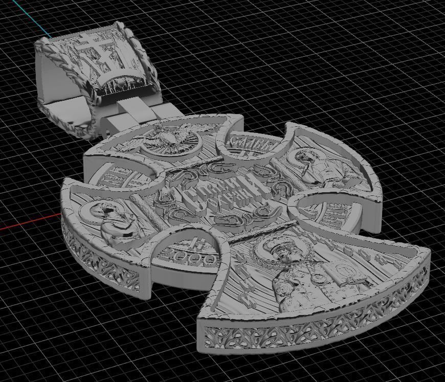 cross christian pendant in sterling silver 3D print model_37