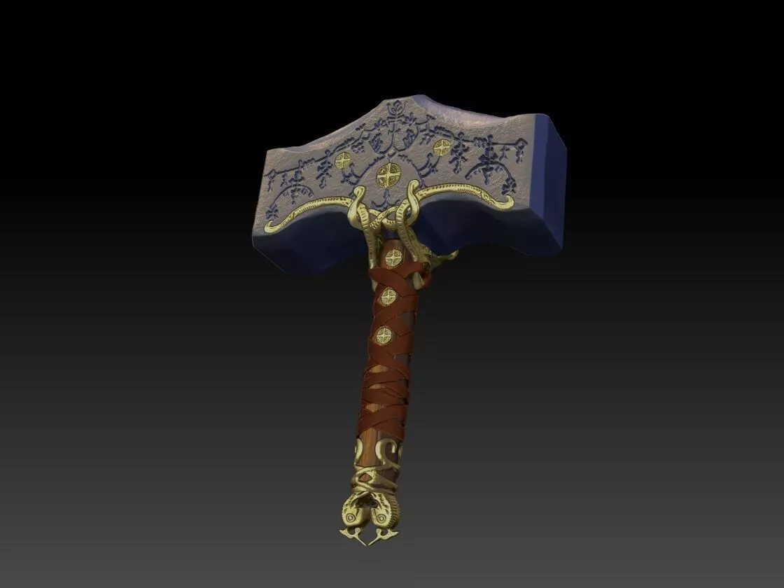 Mjolnir - God Of War Ragnarok LIFE SIZE 3D model 3D printable | CGTrader