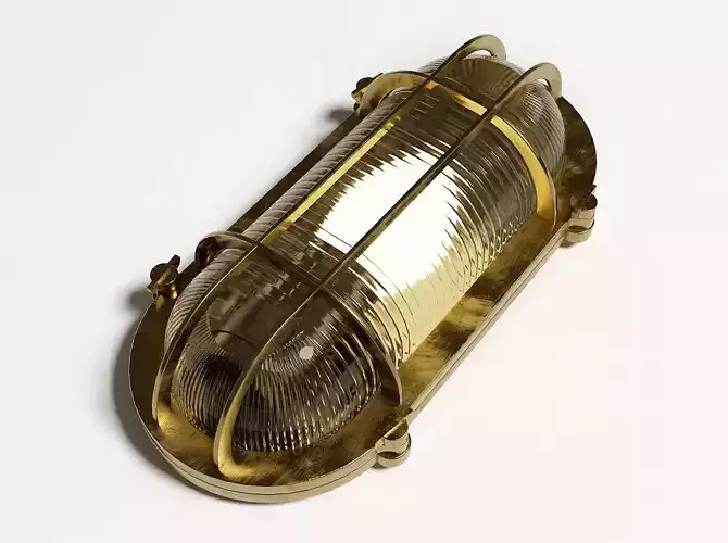 Bulkhead Light - Ship lamp for ceilings and walls Low-poly 3D model