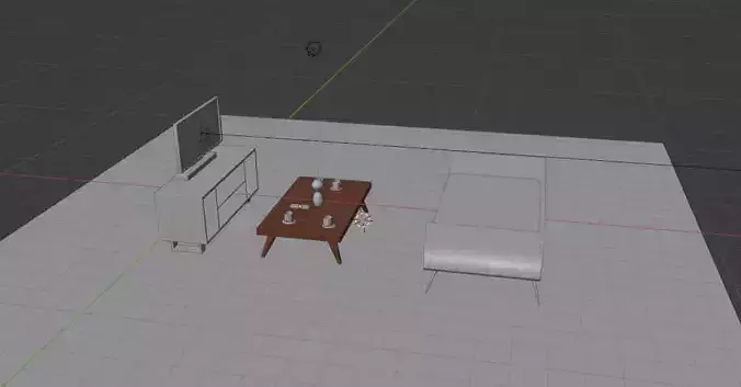 Small Low Poly Furniture Pack 3D model