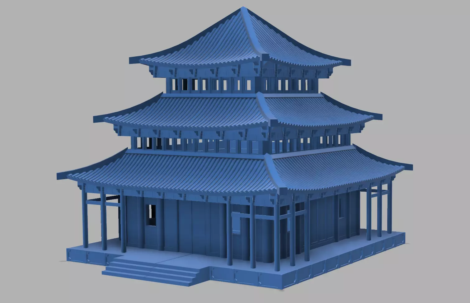 Chinese Temple 3D print model_0