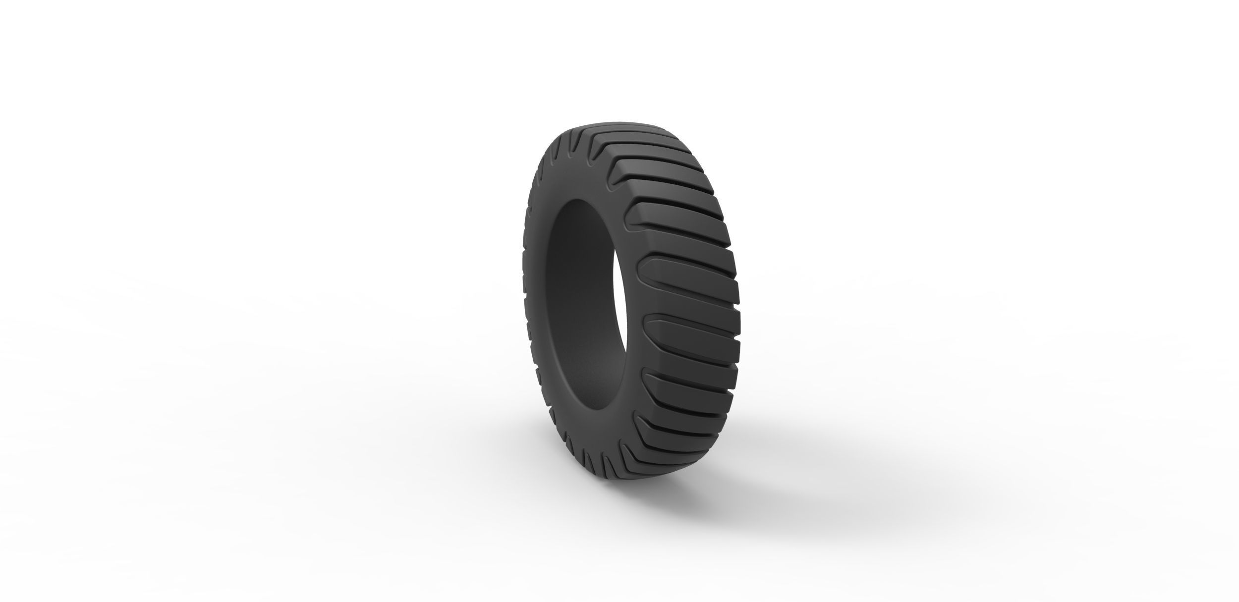 Semi truck tire 5 Scale 1 to 25 3D print model_7