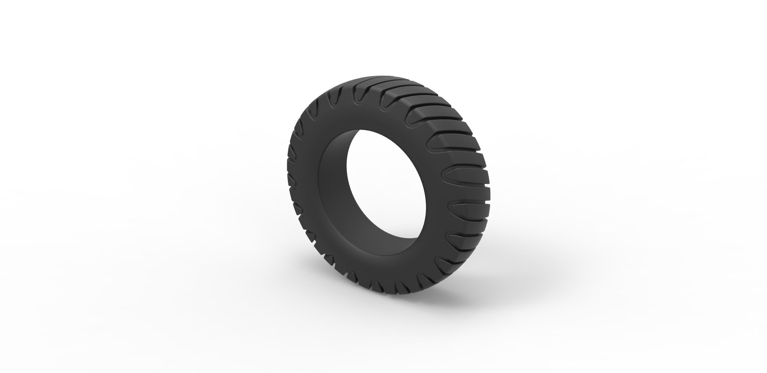 Semi truck tire 5 Scale 1 to 25 3D print model_6