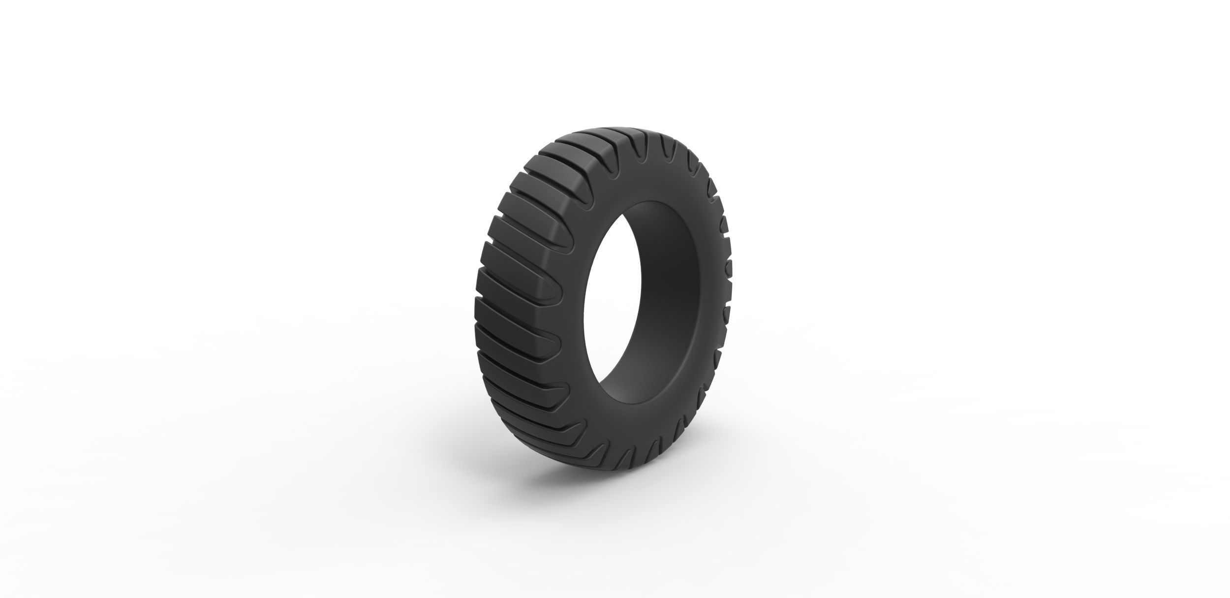 Semi truck tire 5 Scale 1 to 25 3D print model_1