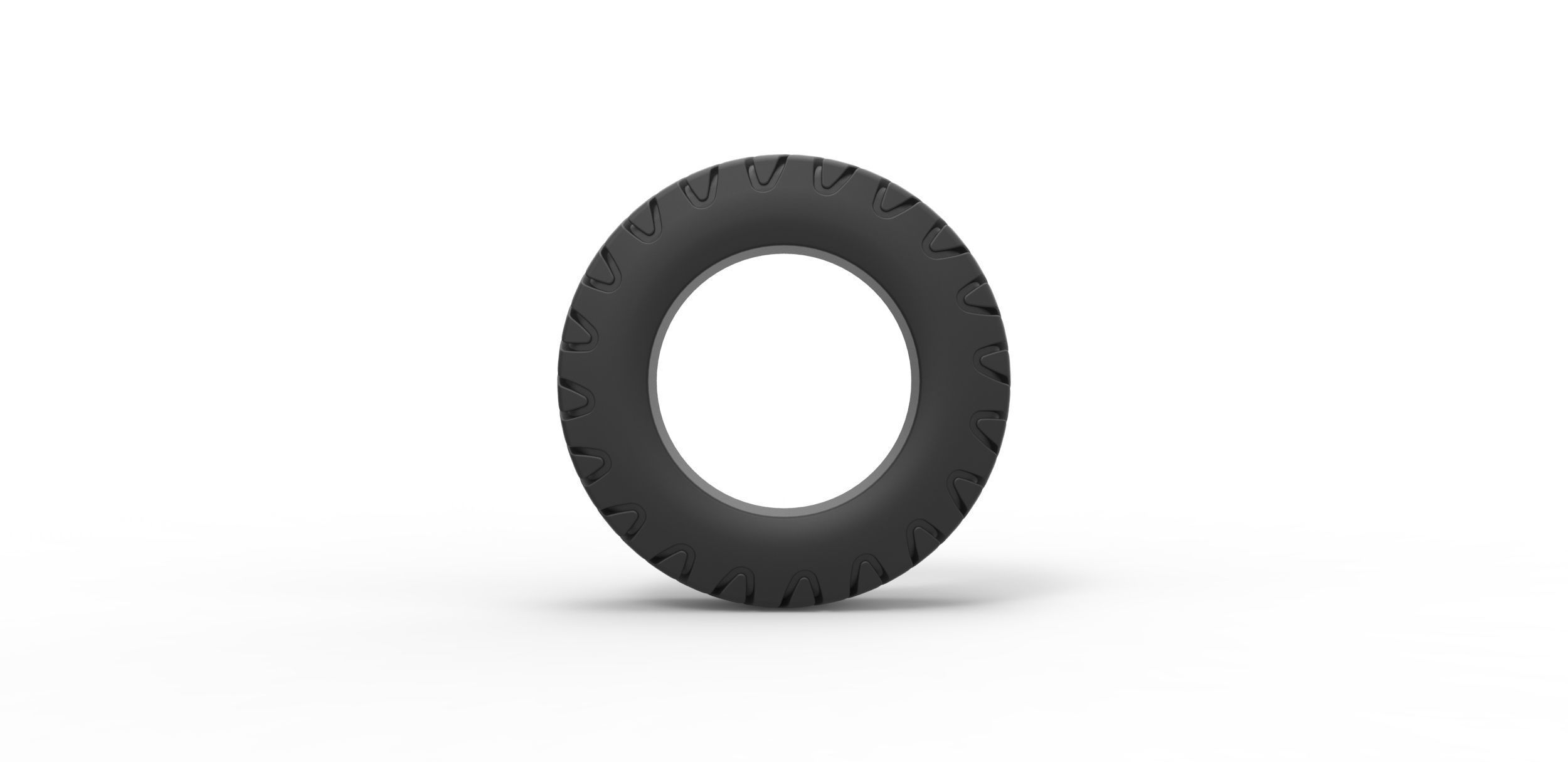 Semi truck tire 5 Scale 1 to 25 3D print model_4