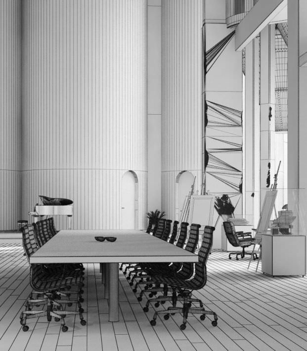 Steampunk Architectural Office 3D model_1