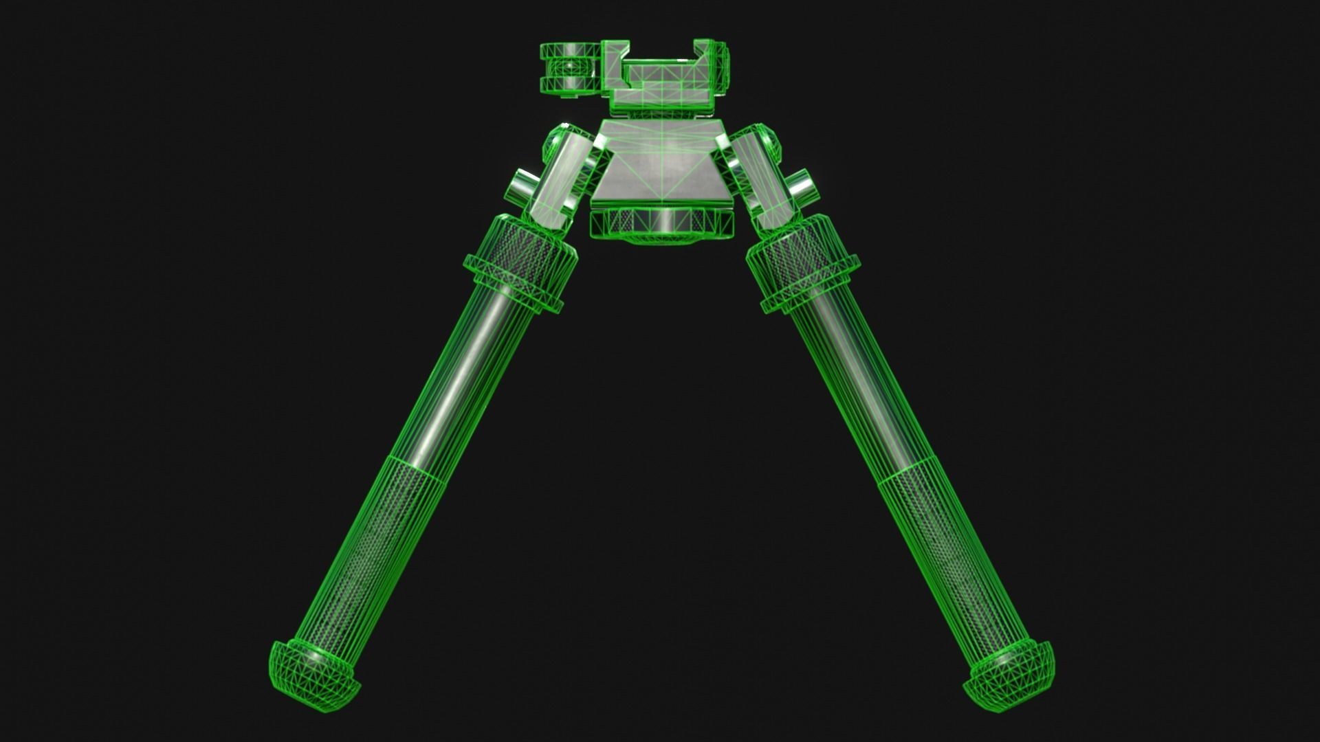 Atlas BT10 Bipod and Embedded Front Rail - Game Asset Low-poly 3D model_6