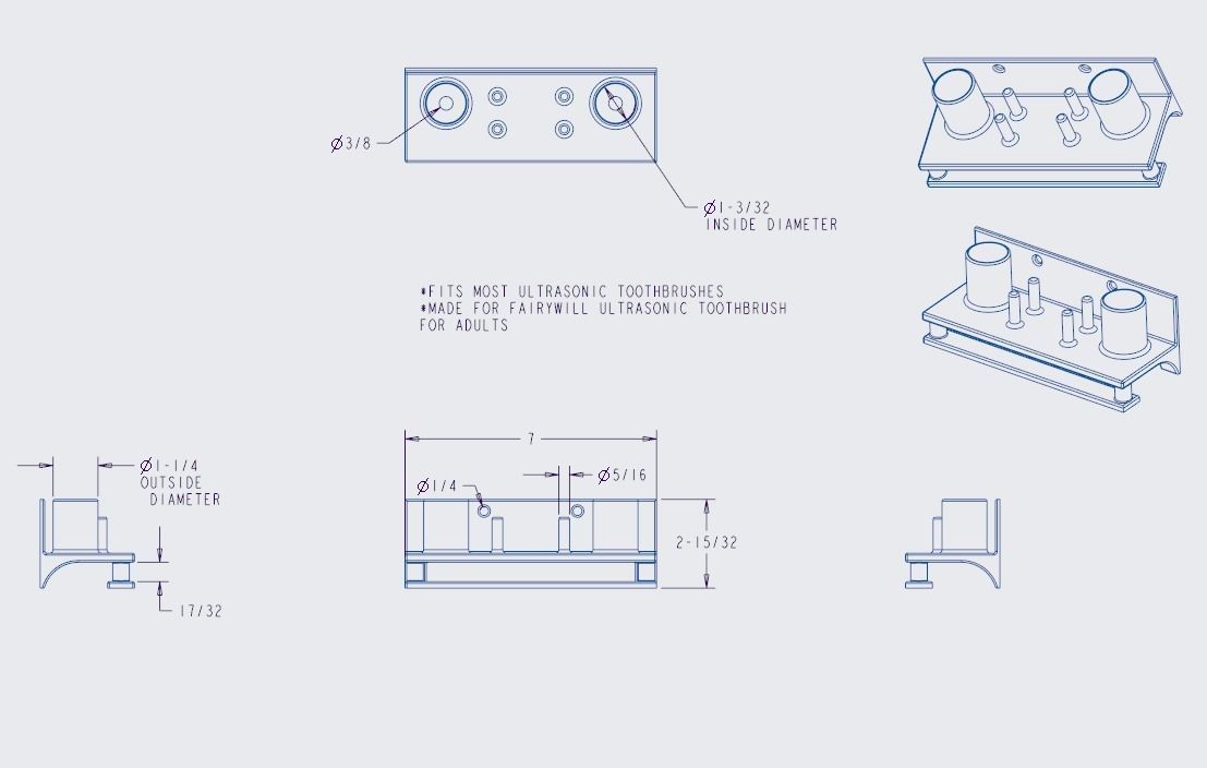 ULTRASONIC TOOTHBRUSH HOLDER 3D print model_2