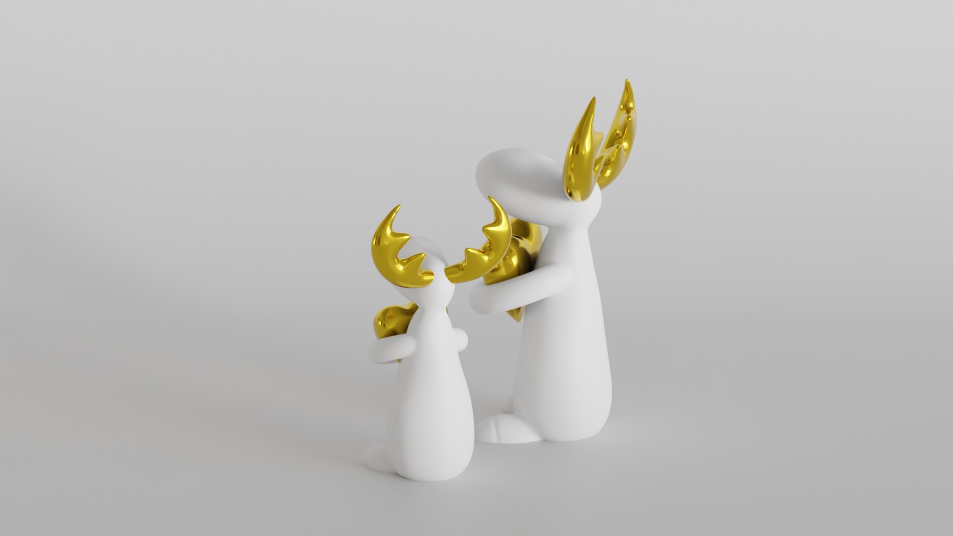 Adorable Moose Holding Gold Heart  3D print model_5