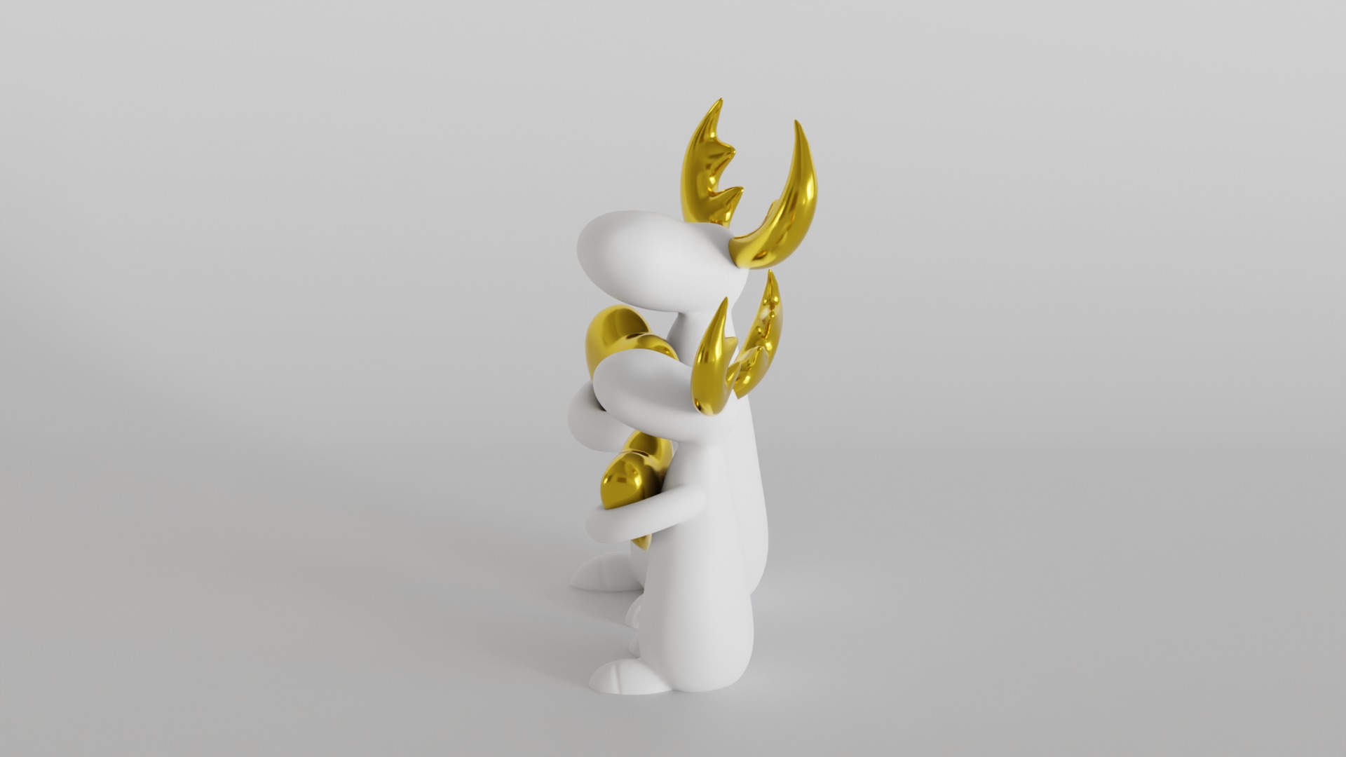 Adorable Moose Holding Gold Heart  3D print model_6