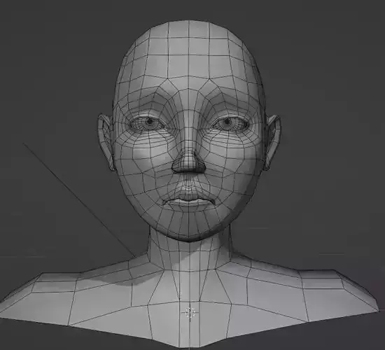 Rig Face3D low-poly  Free low-poly 3D model