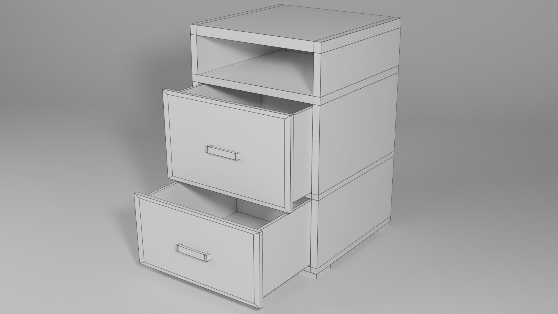 night stand Low-poly 3D model_3