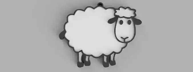 Christmasheep sheep hanging on wall 3D print model