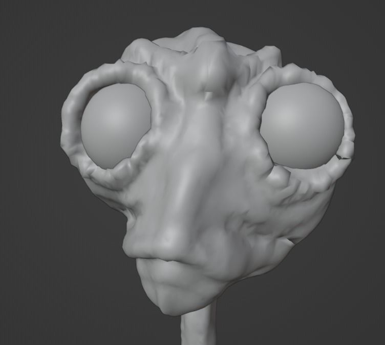 Alien Head - rigged - animated 3D model_2