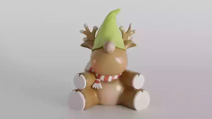 Adorable Christmas Reindeer 3D print model Adorable Christmas Reindeer 3D print model