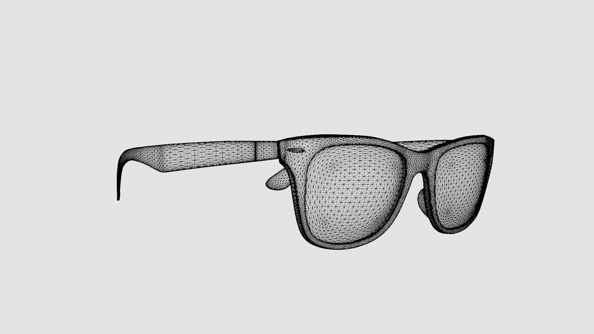 Ray-Ban Wayfarer Liteforce - RB4195 601S88 Sunglasses Low-poly 3D model_7