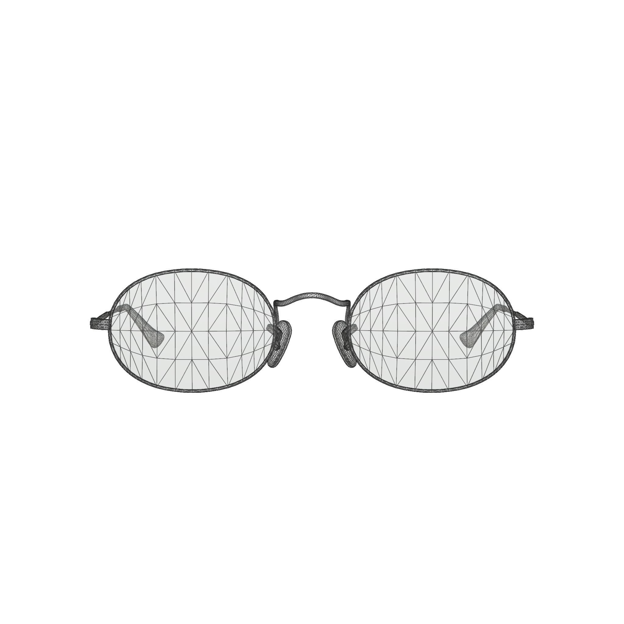 Ray-Ban Oval flat lenses - RB3547N Sunglasses Low-poly 3D model_6