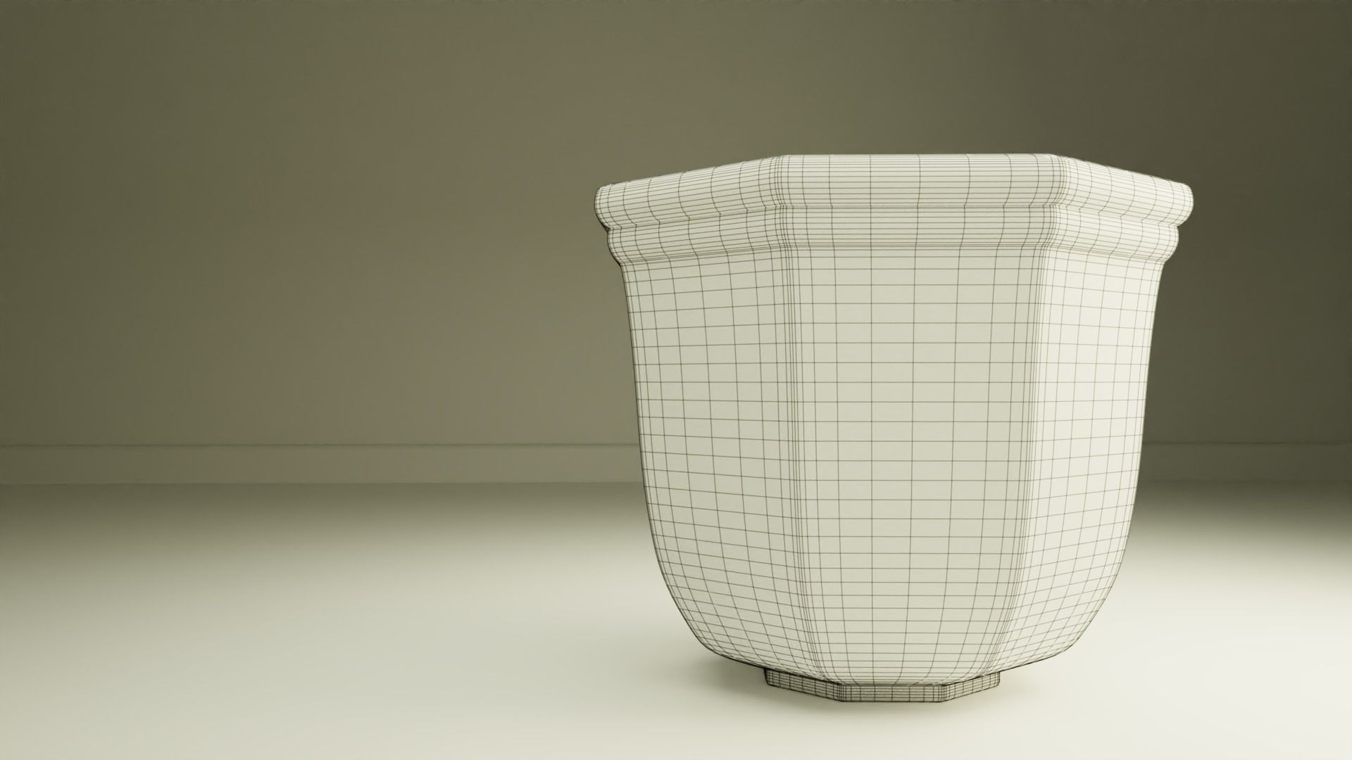 Decorative Porcelain Vase Low-poly 3D model_2