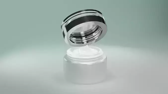Cream jar and Cream 3D Model Free 3D model