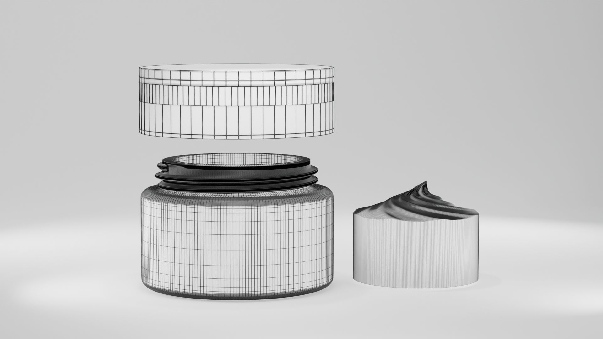 Cream jar and Cream 3D Model Free 3D model_13