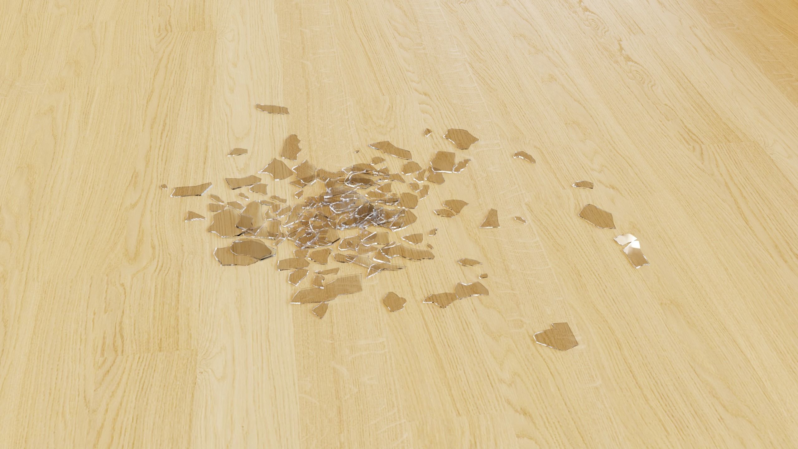 Broken Glass Debris - Large 3D model_7