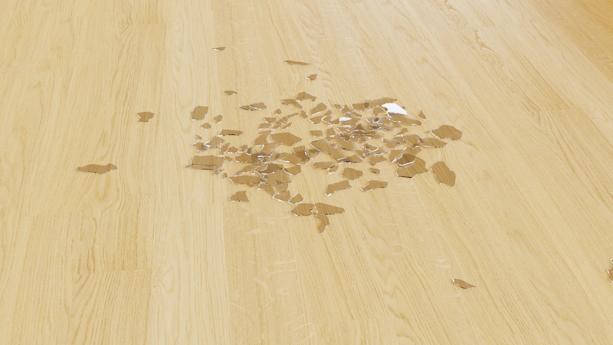 Broken Glass Debris - Large 3D model_4