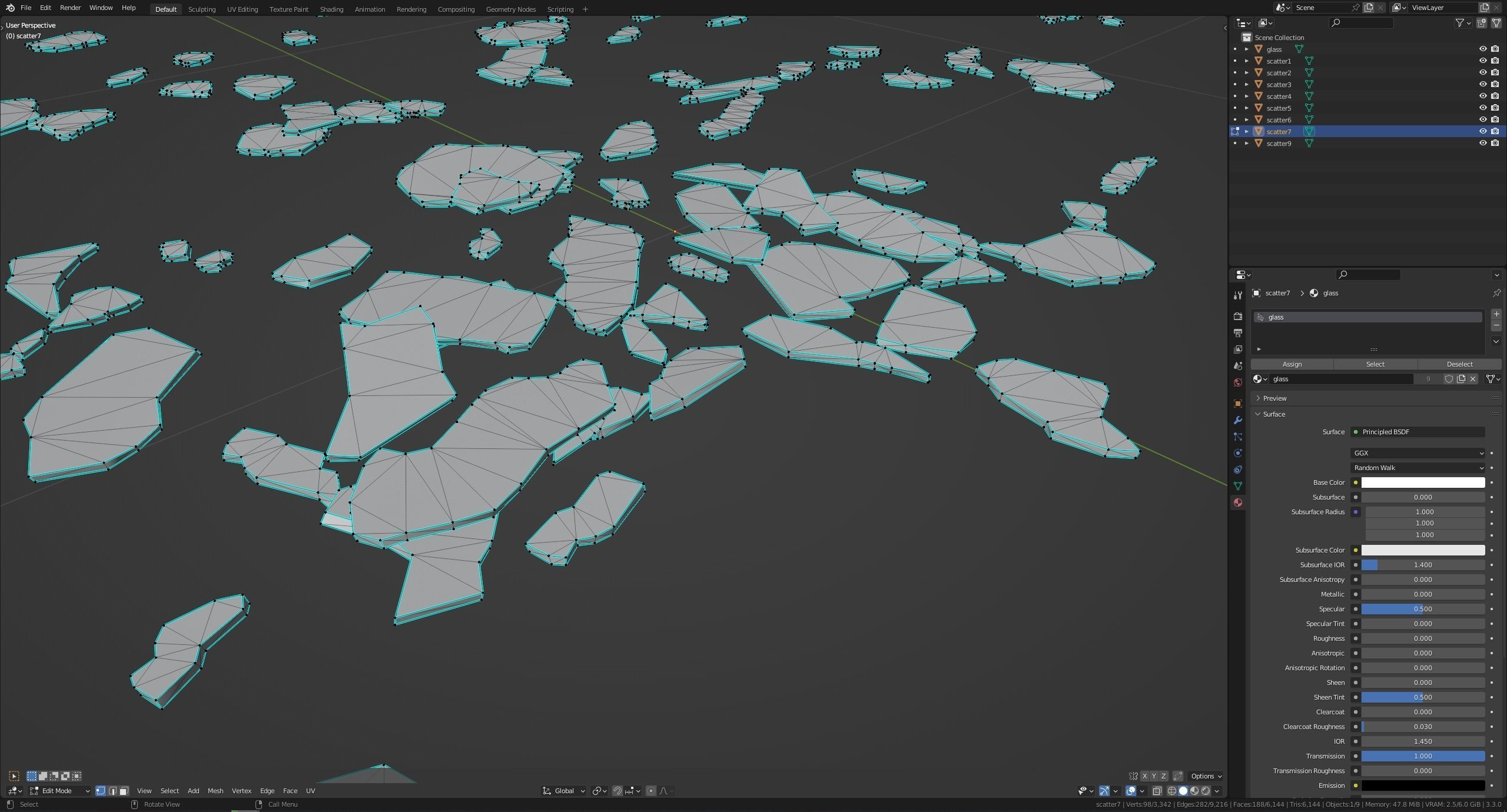 Broken Glass Debris - Large 3D model_10