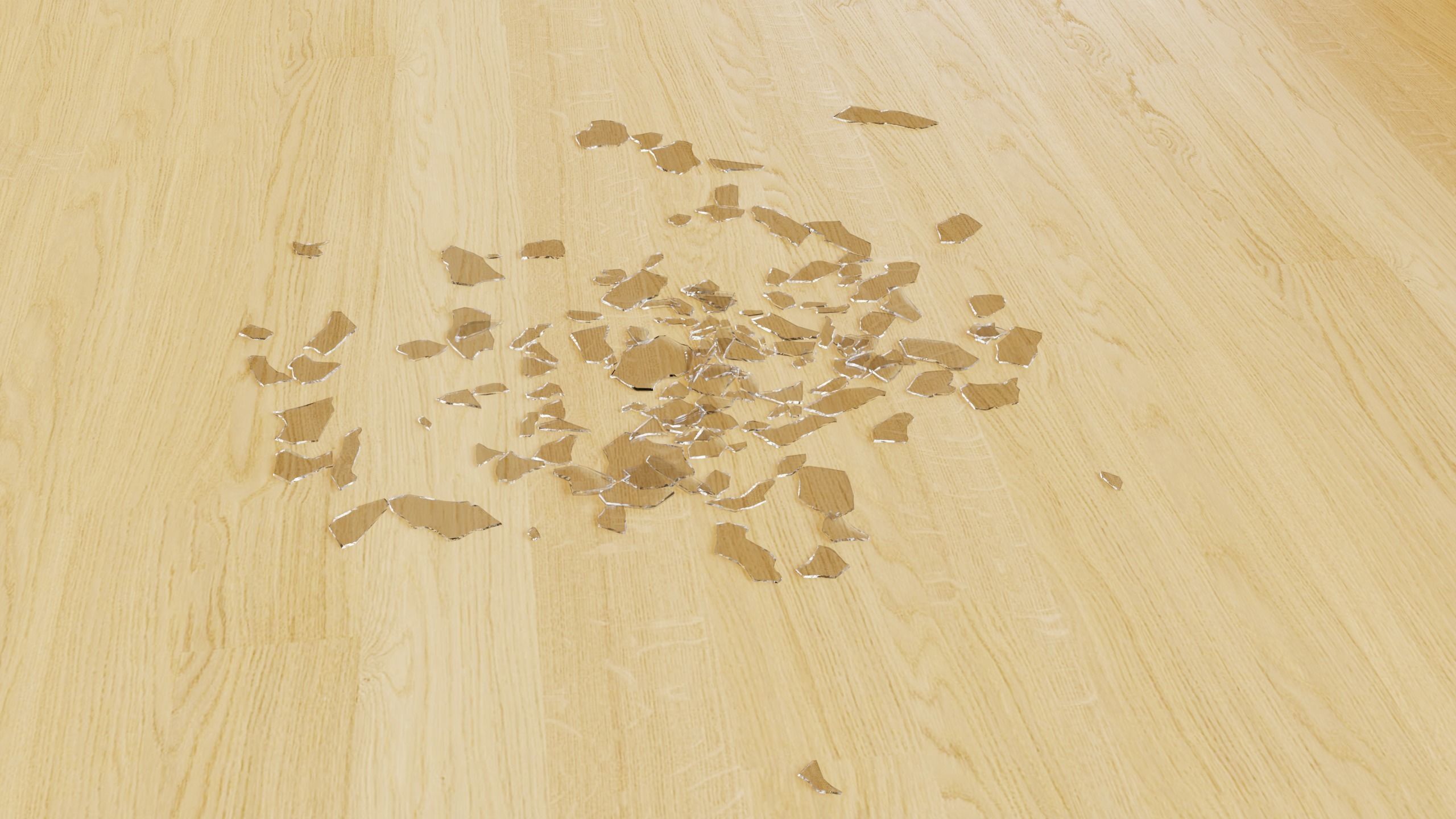 Broken Glass Debris - Large 3D model_5