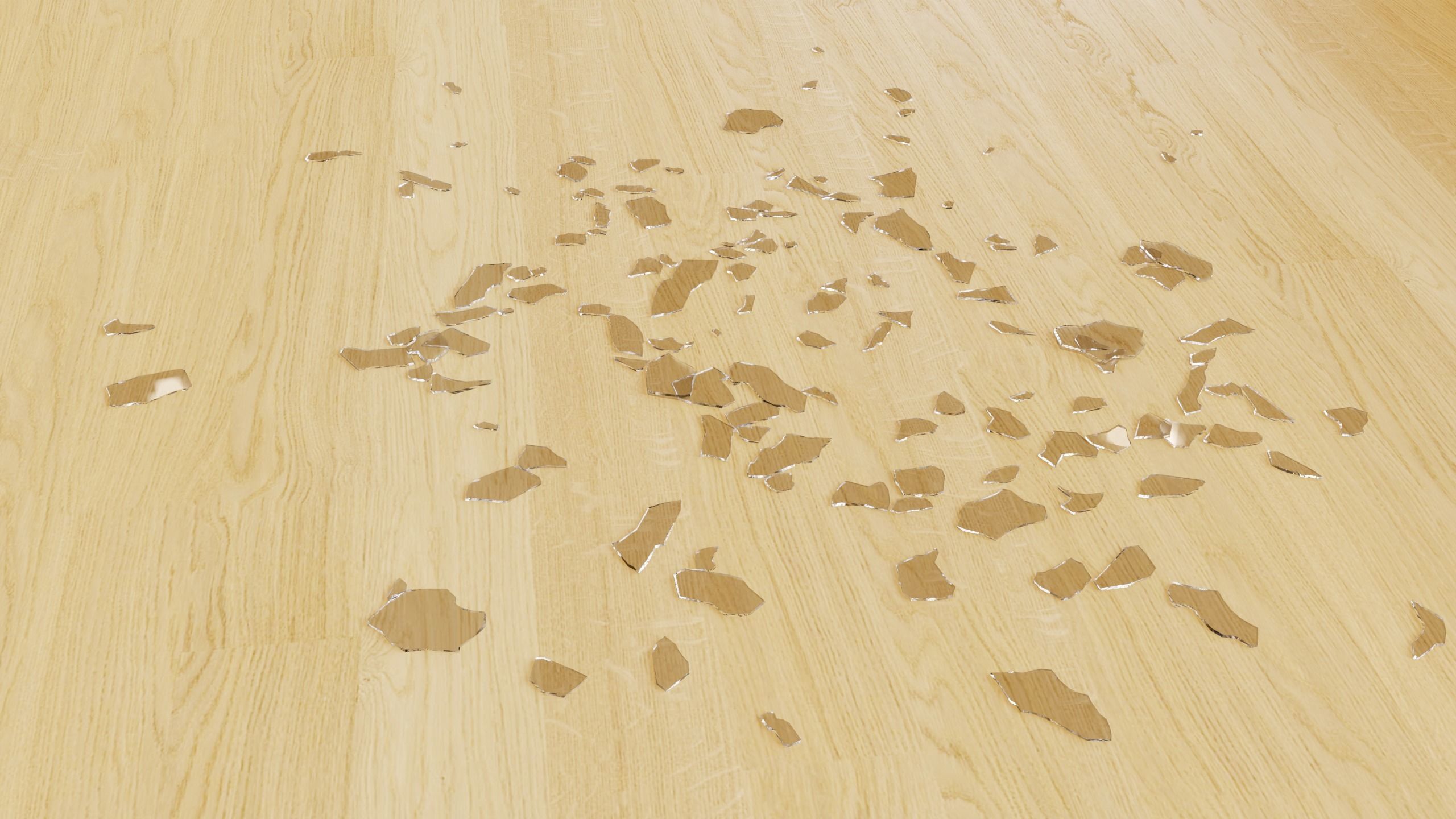 Broken Glass Debris - Large 3D model_1