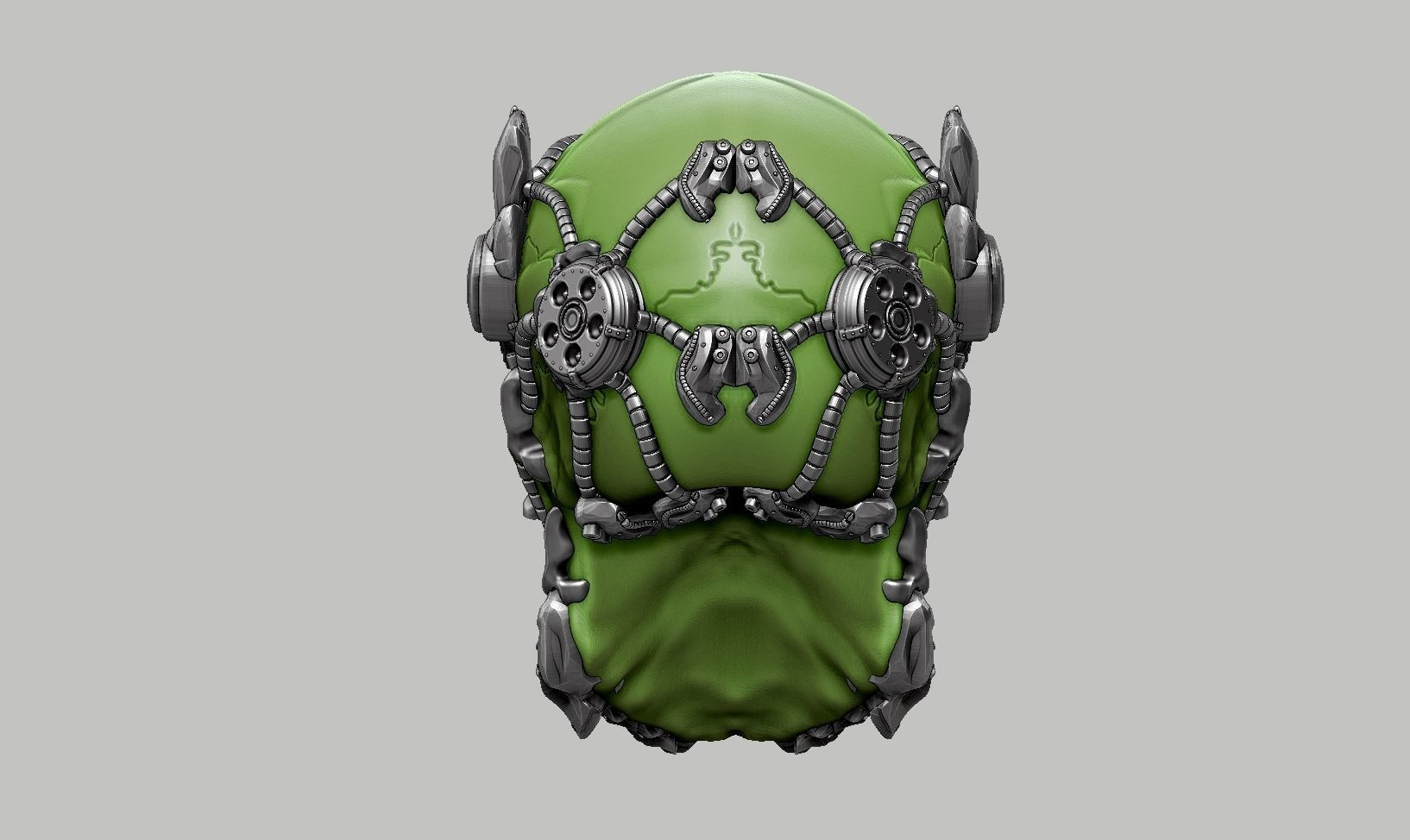 skull robot head a55 3D print model_7