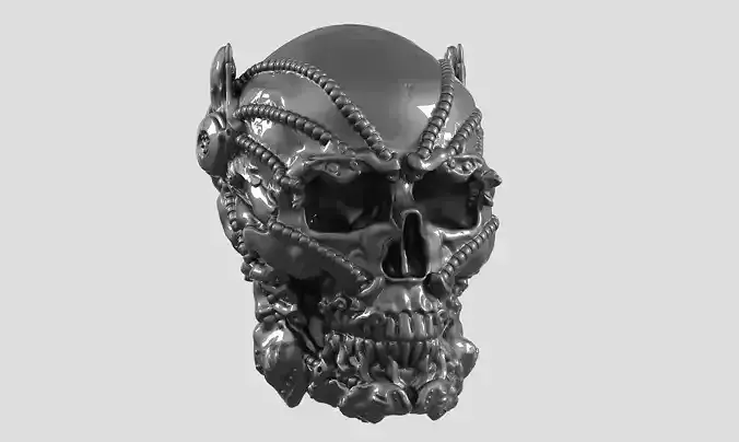 skull robot head a55