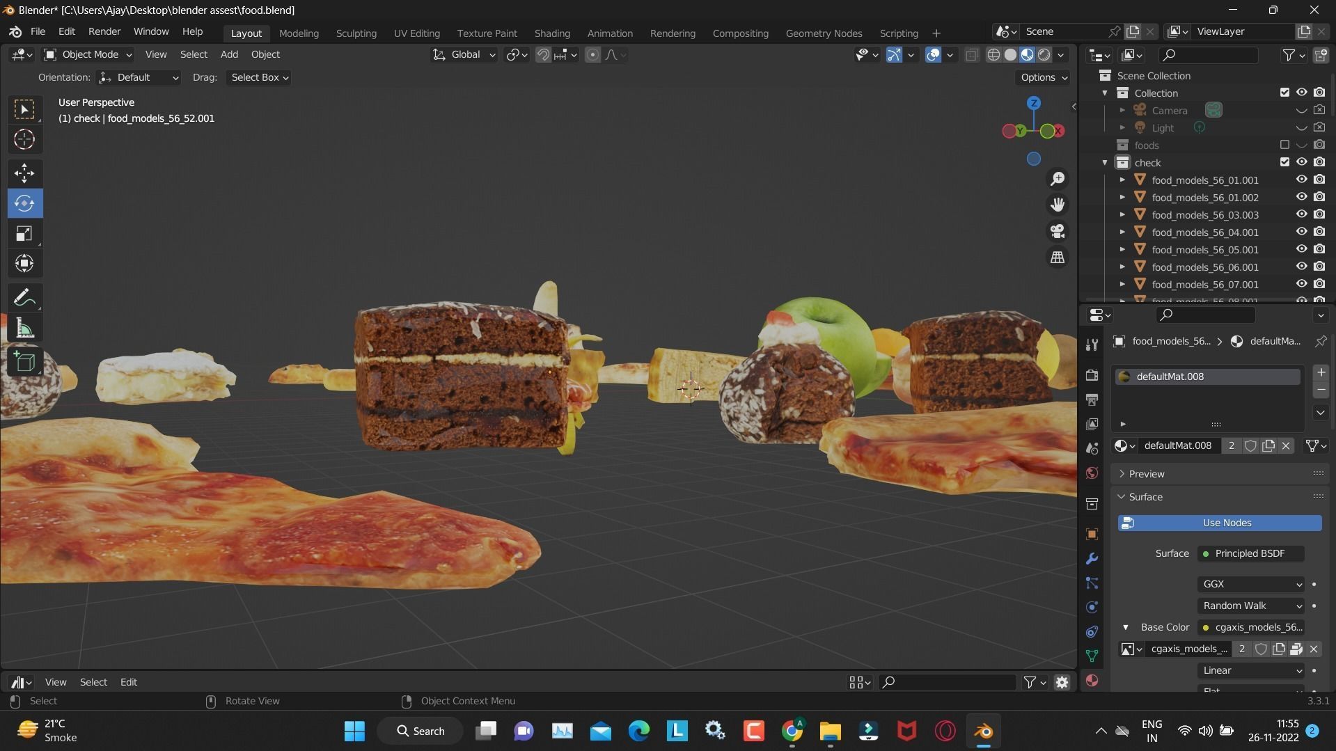 Food asset library 3D Models for blender Low-poly 3D model_3