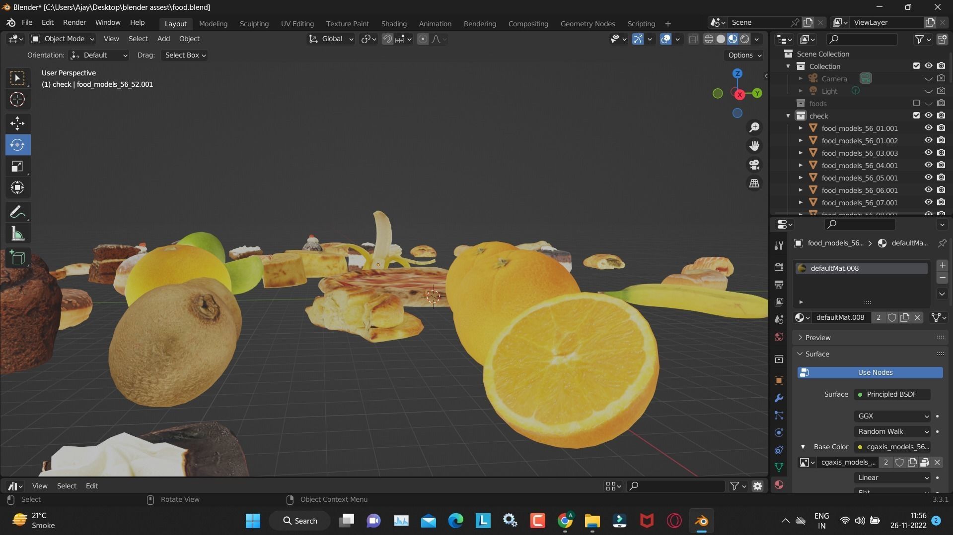 Food asset library 3D Models for blender Low-poly 3D model_2