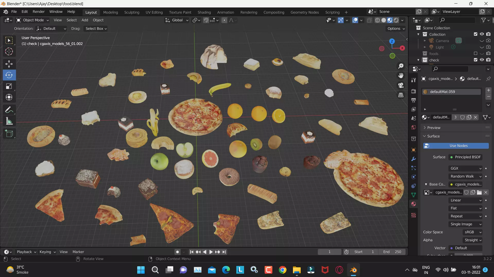 Food asset library 3D Models for blender Low-poly 3D model_0