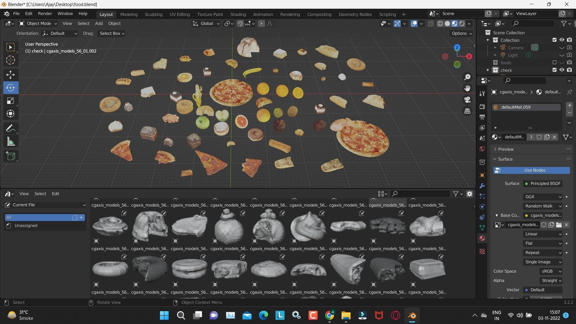 Food asset library 3D Models for blender Low-poly 3D model_1