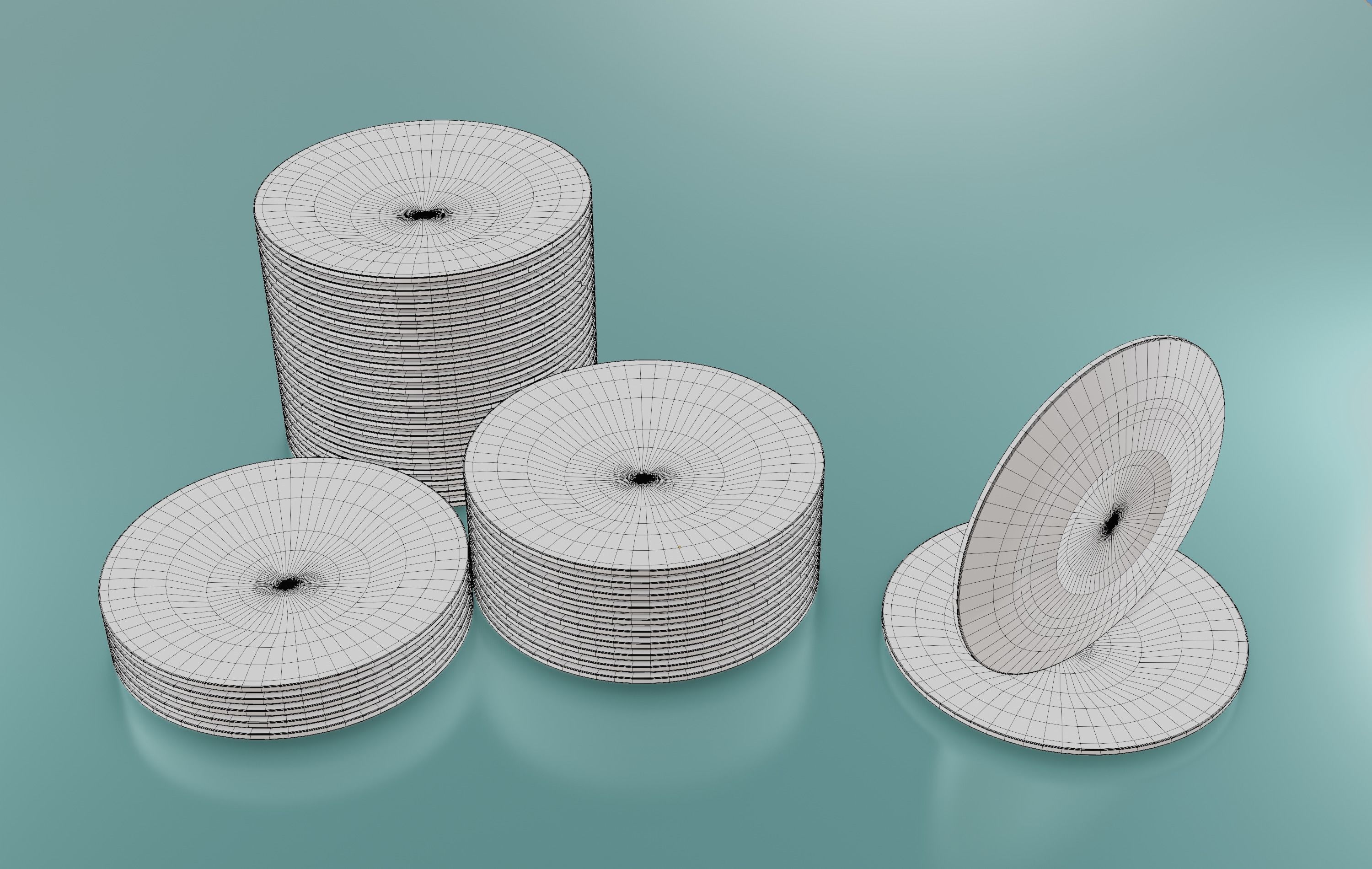 3D model Stacked plate VR / AR / low-poly | CGTrader