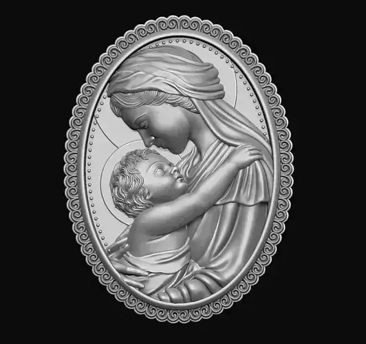Mary with Baby Jesus  3D print model 3D print model