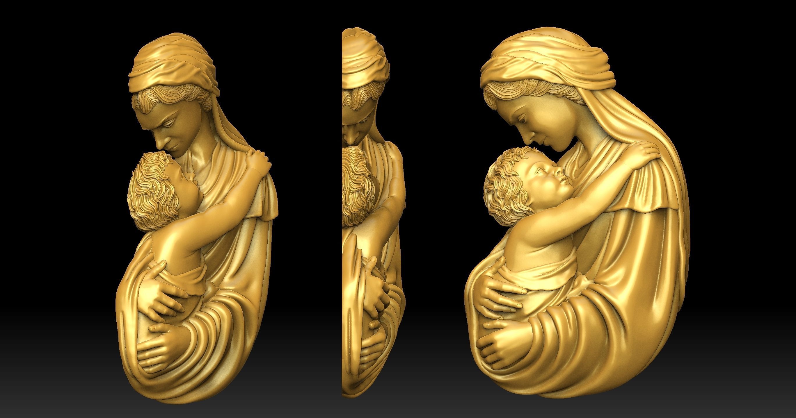 Mary with Baby Jesus  3D print model 3D print model_6