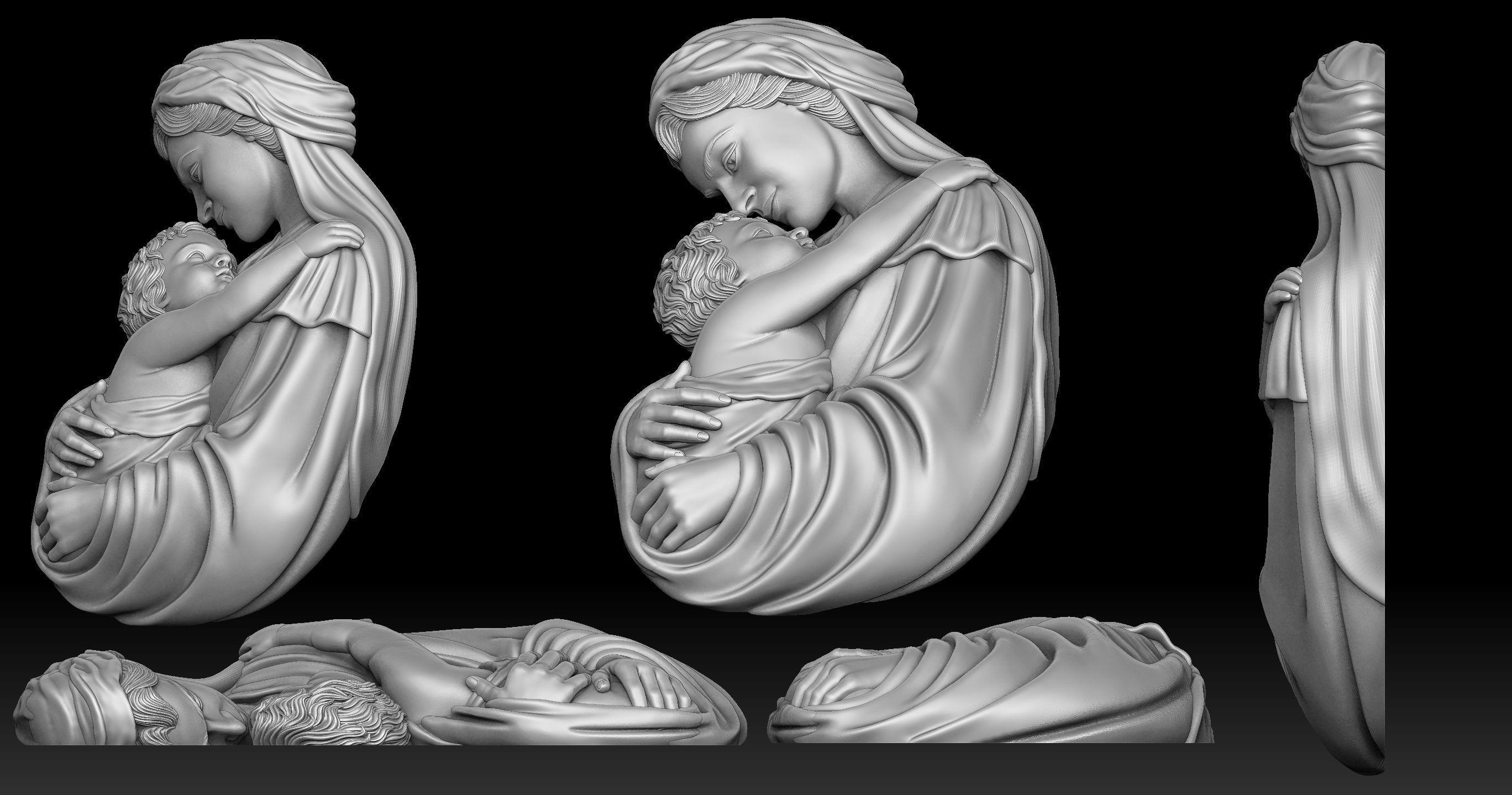 Mary with Baby Jesus  3D print model 3D print model_2