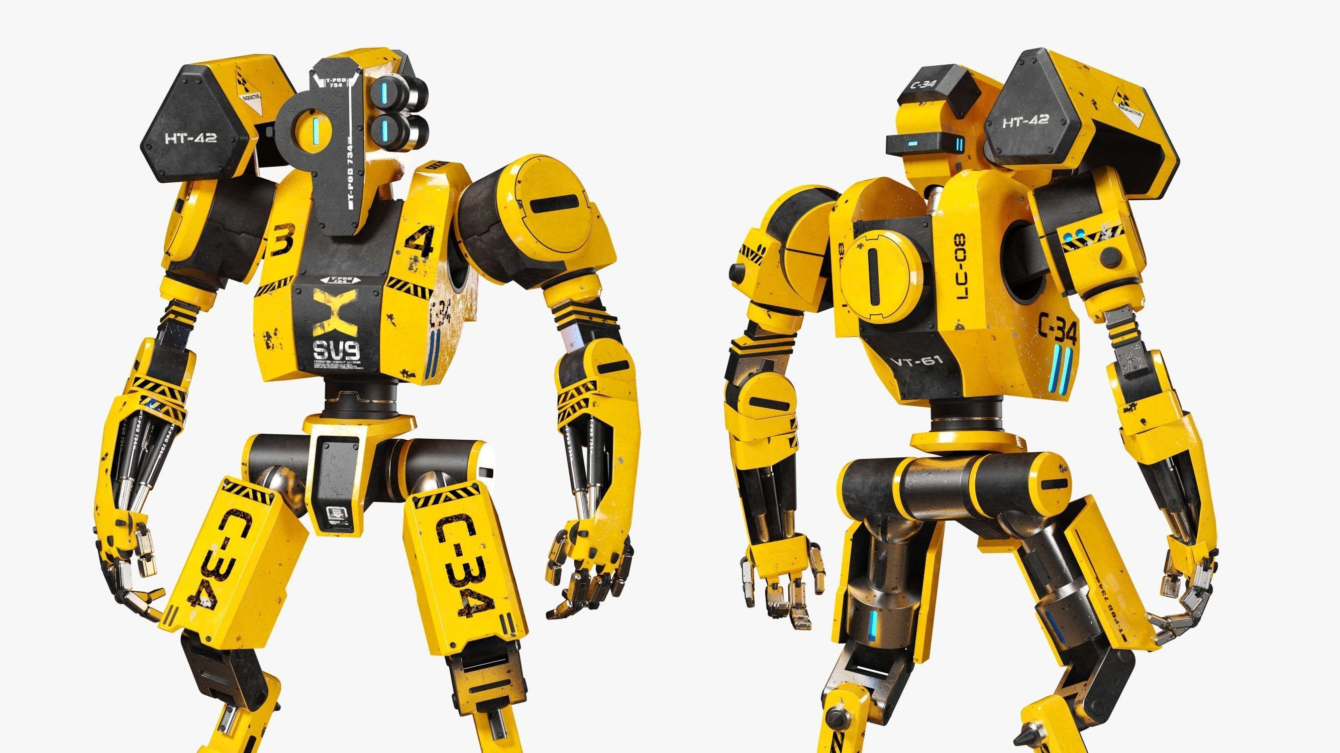 Worker Robot 3DS Max 3D model_1