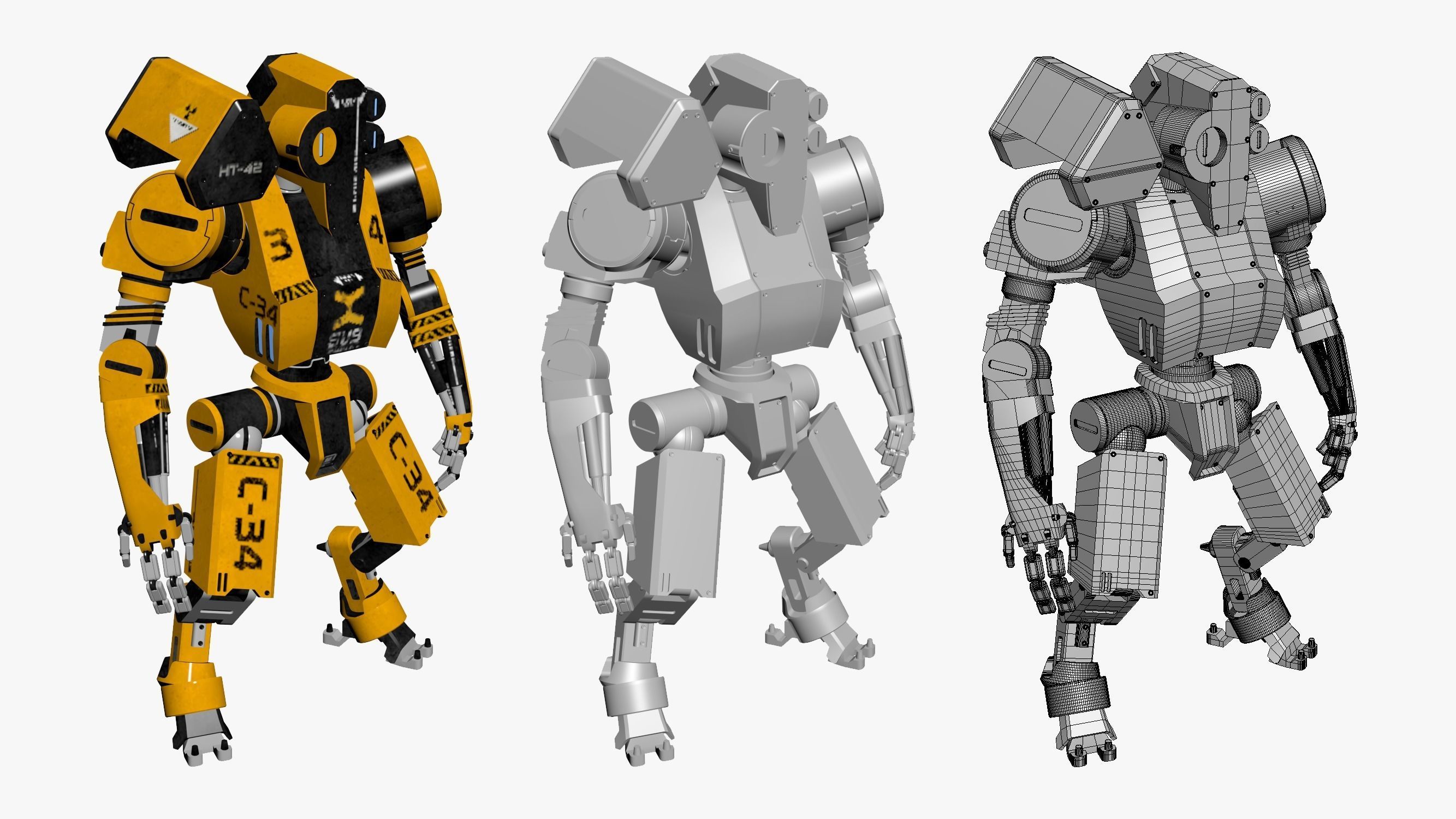 Worker Robot 3DS Max 3D model_10