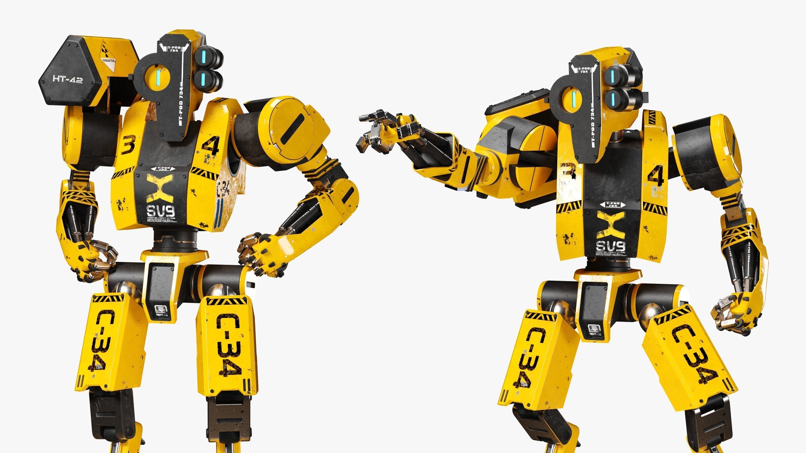 Worker Robot 3DS Max 3D model_5