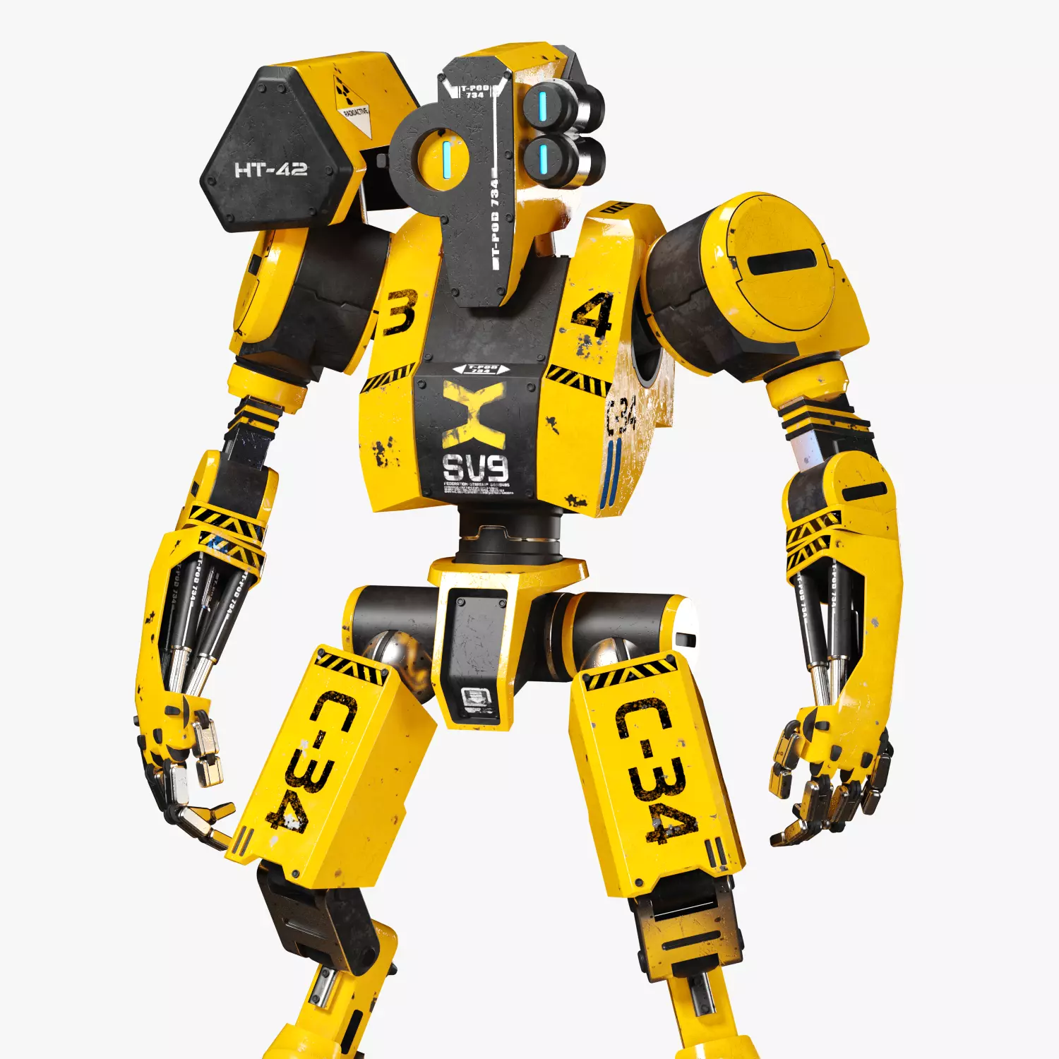 Worker Robot 3DS Max 3D model_0
