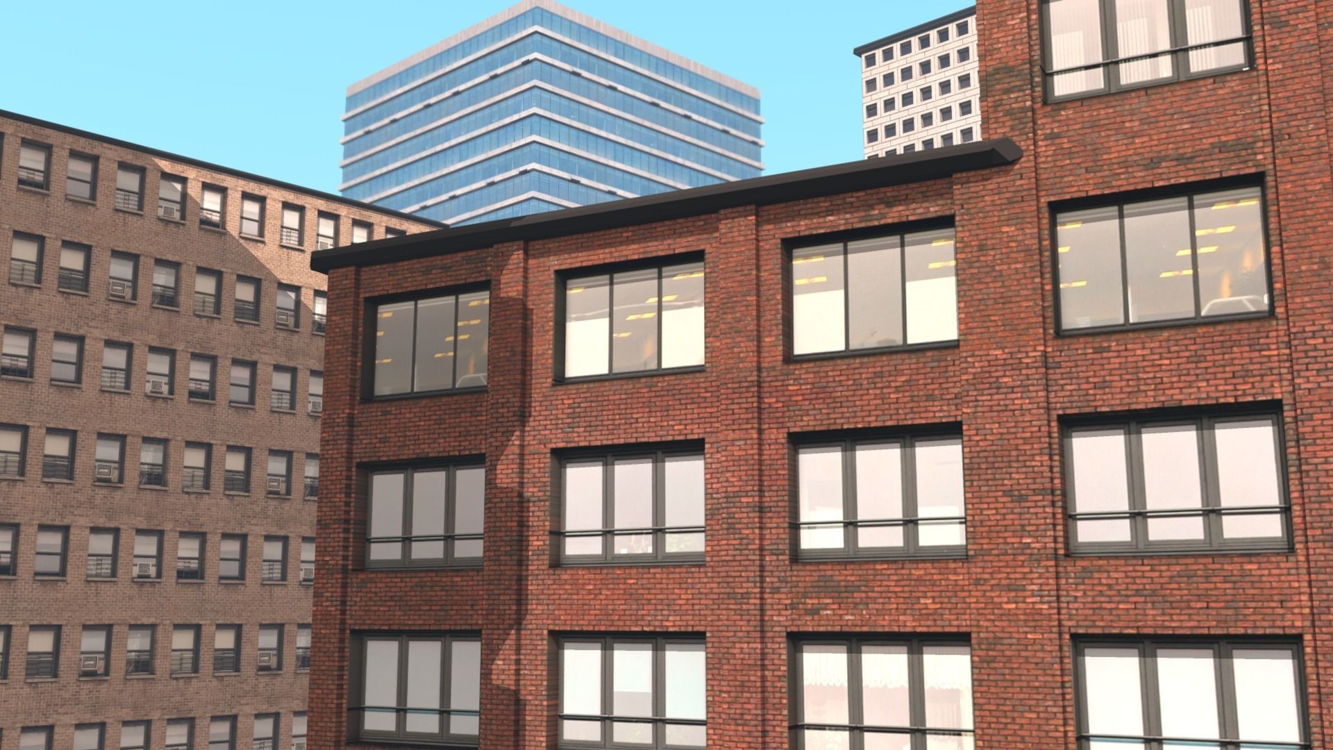 New York Buildings Pack - FBX OBJ - Low Poly 3D Model Low-poly 3D model_2