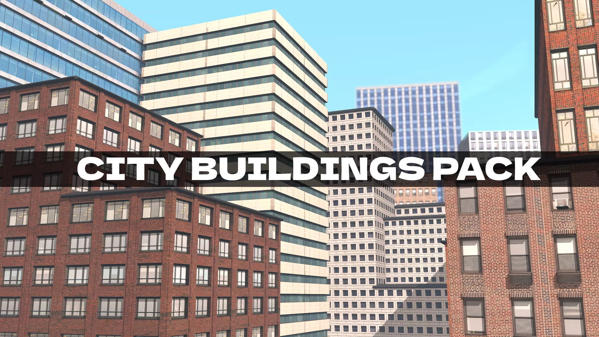 New York Buildings Pack - FBX OBJ - Low Poly 3D Model Low-poly 3D model_0