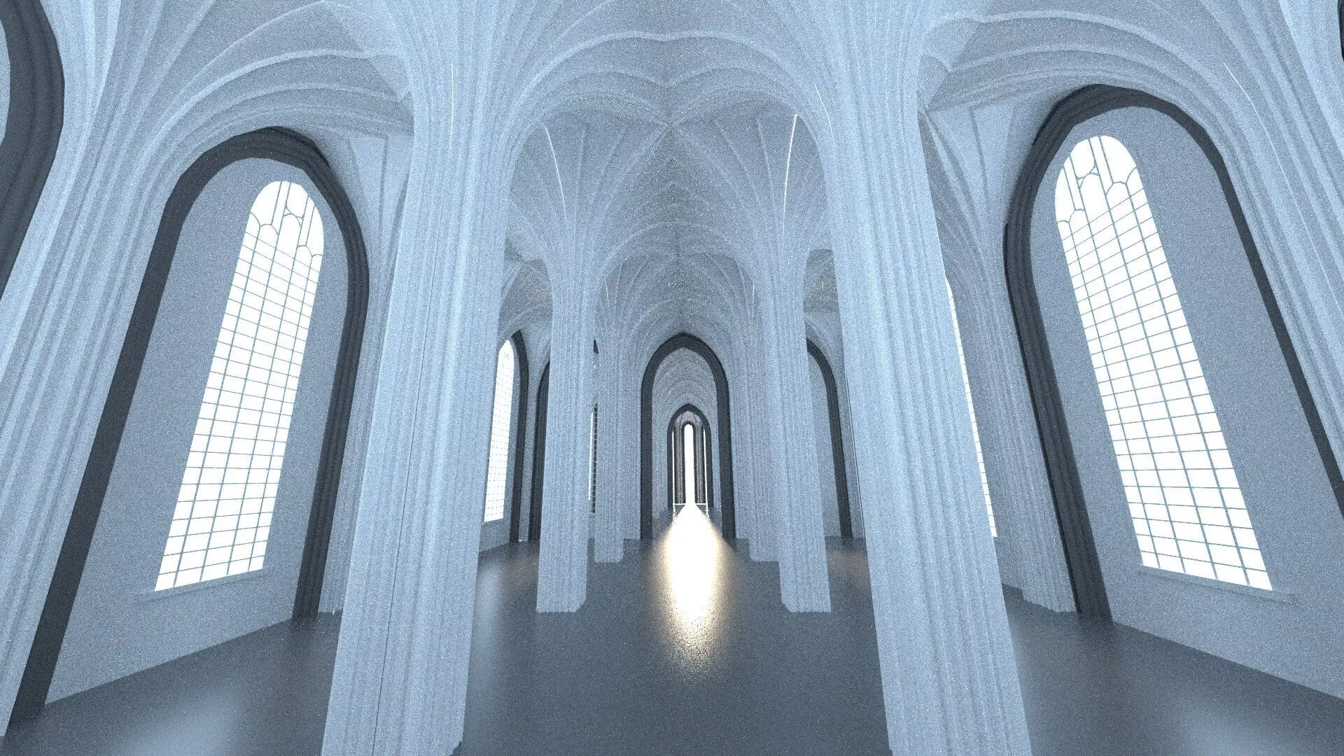 Hall of light Free low-poly 3D model
